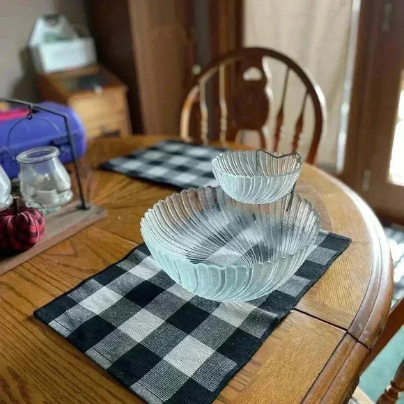 Vintage Arcoroc Seabreeze 3 piece chip and dip bowl set - Picture 3 of 3